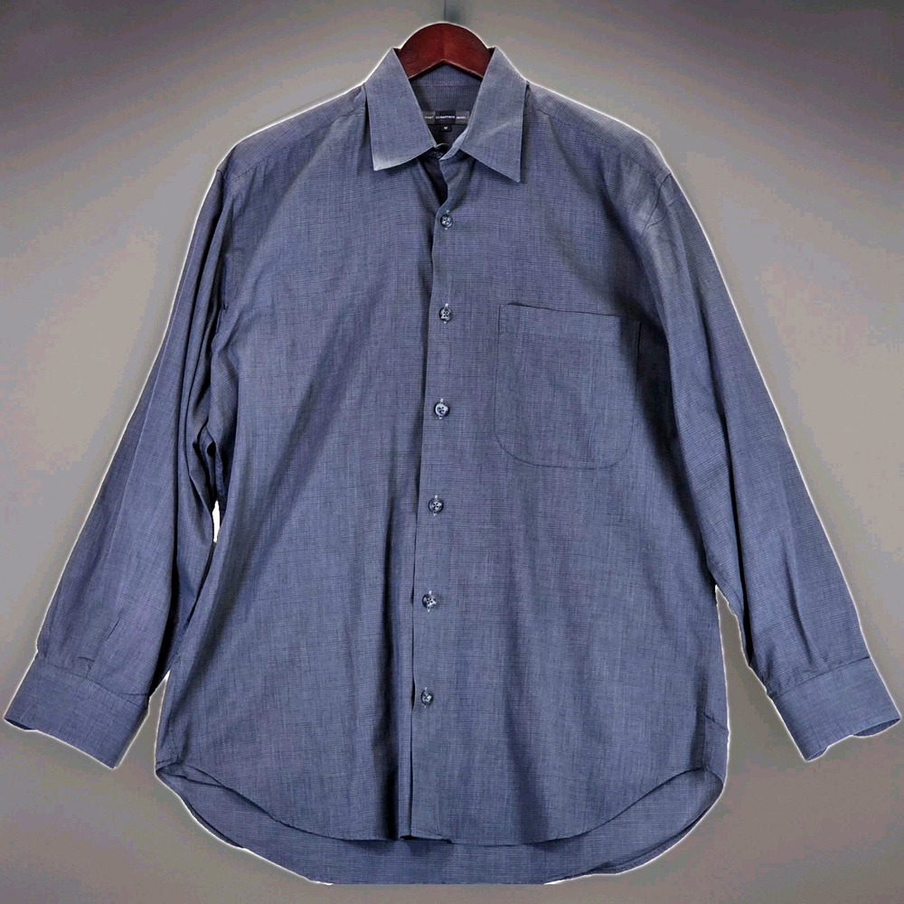 Hart Schaffner Marx Men's Medium Long Sleeve Shirt Made In Italy 100% Cotton